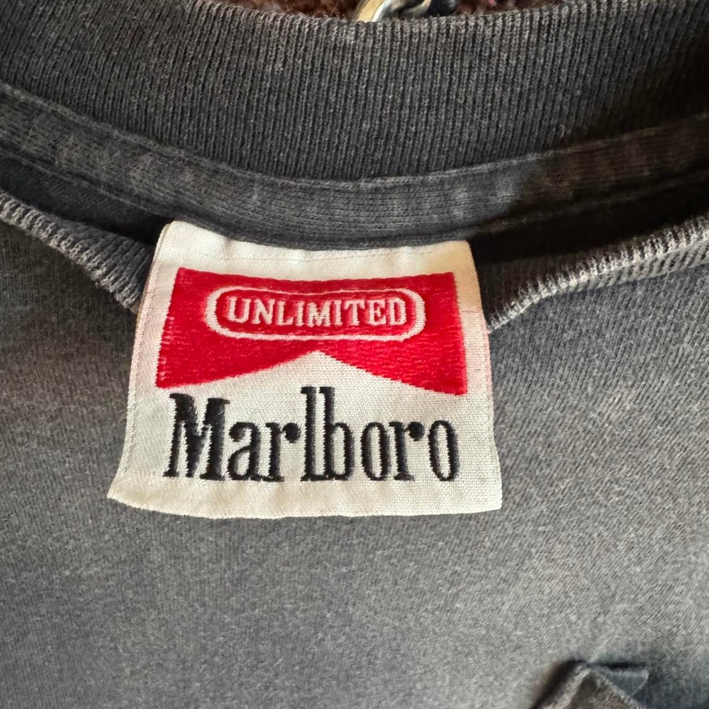 Marlboro Faded Unlimited Train Adventure Team Pocket T Shirt 90s size L Reprint - Picture 3 of 5
